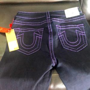 True Religion Brand Jeans with purple trim size 32 ladies
